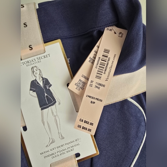 NWT Victoria's Secret Modal Soft Short Pajama Set - Navy - Picture 3 of 4
